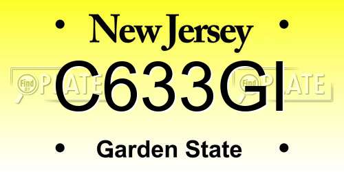 C633GI New Jersey License Plate