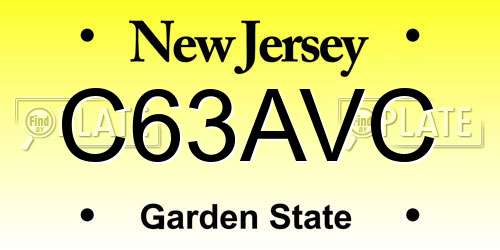 C63AVC New Jersey License Plate