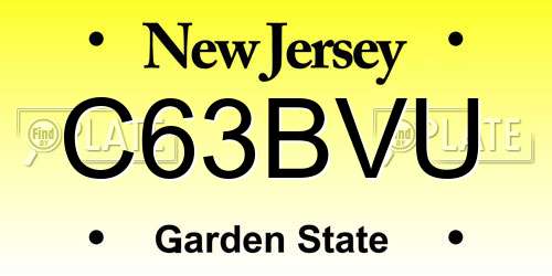 C63BVU New Jersey License Plate