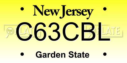 C63CBL New Jersey License Plate