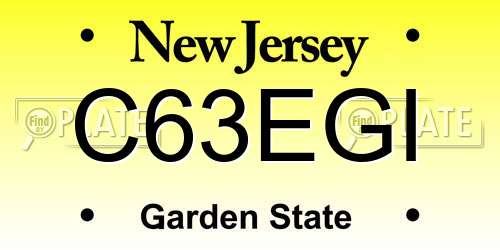C63EGI New Jersey License Plate