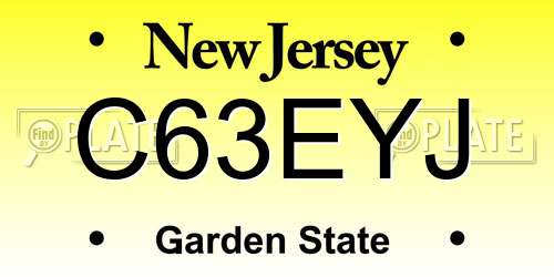 C63EYJ New Jersey License Plate