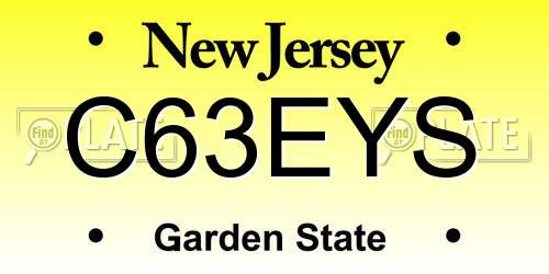 C63EYS New Jersey License Plate