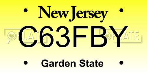 C63FBY New Jersey License Plate