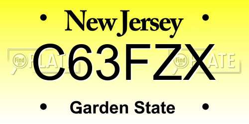 C63FZX New Jersey License Plate