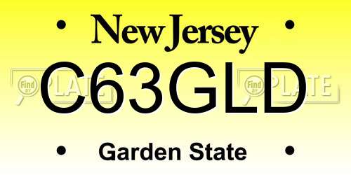 C63GLD New Jersey License Plate