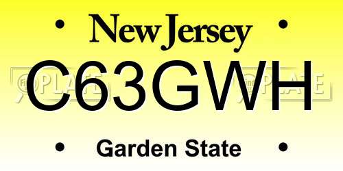 C63GWH New Jersey License Plate