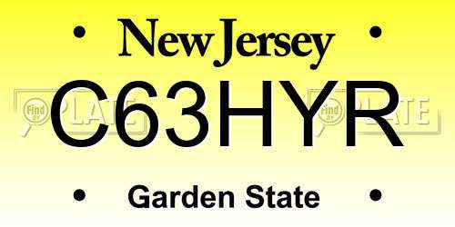 C63HYR New Jersey License Plate