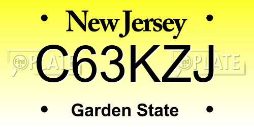 C63KZJ New Jersey License Plate