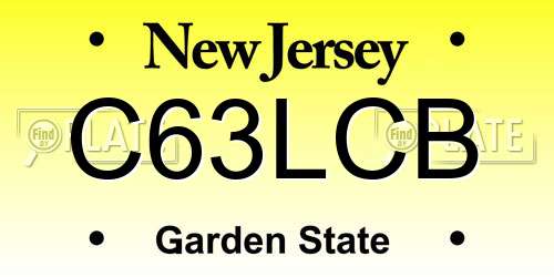 C63LCB New Jersey License Plate