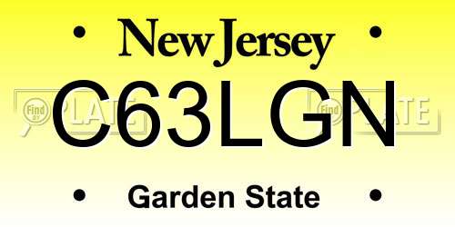 C63LGN New Jersey License Plate
