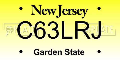 C63LRJ New Jersey License Plate