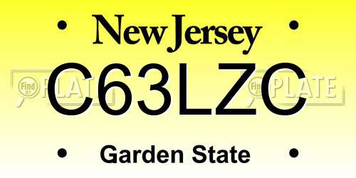 C63LZC New Jersey License Plate