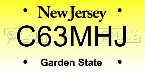 C63MHJ New Jersey License Plate