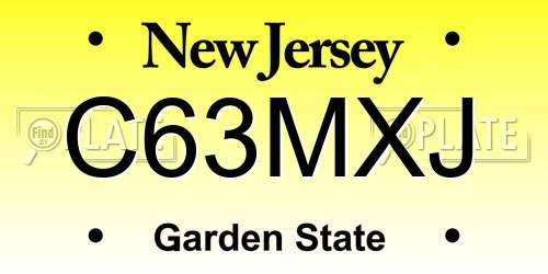 C63MXJ New Jersey License Plate