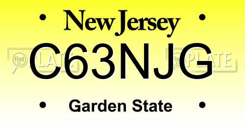 C63NJG New Jersey License Plate