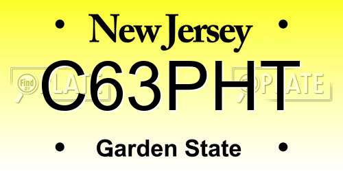 C63PHT New Jersey License Plate