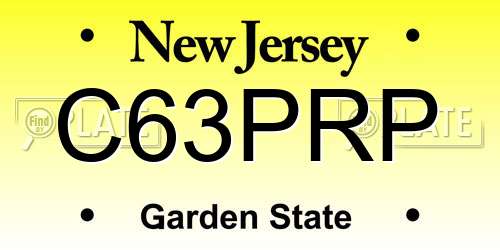 C63PRP New Jersey License Plate