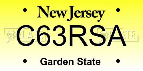C63RSA New Jersey License Plate