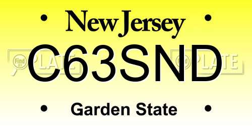 C63SND New Jersey License Plate