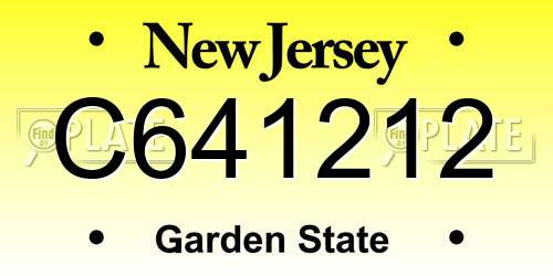 C641212 New Jersey License Plate