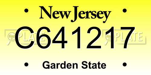 C641217 New Jersey License Plate