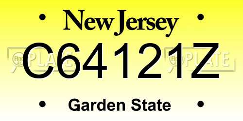 C64121Z New Jersey License Plate