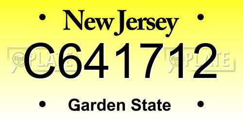 C641712 New Jersey License Plate