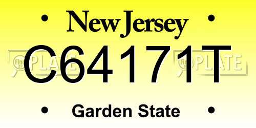 C64171T New Jersey License Plate