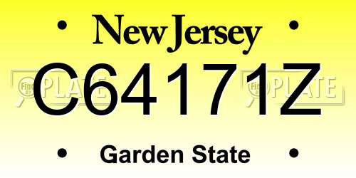 C64171Z New Jersey License Plate