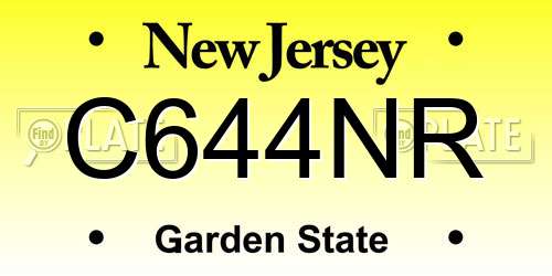 C644NR New Jersey License Plate