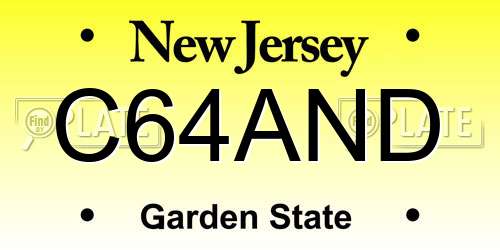 C64AND New Jersey License Plate