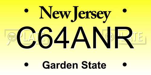 C64ANR New Jersey License Plate