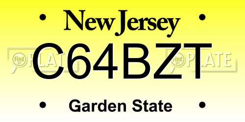 C64BZT New Jersey License Plate