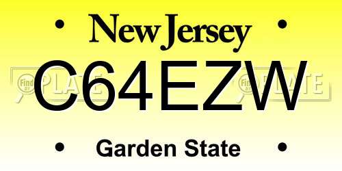 C64EZW New Jersey License Plate
