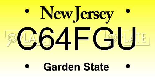 C64FGU New Jersey License Plate