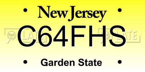 C64FHS New Jersey License Plate