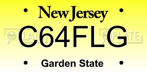C64FLG New Jersey License Plate