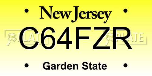 C64FZR New Jersey License Plate