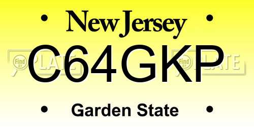 C64GKP New Jersey License Plate