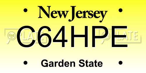 C64HPE New Jersey License Plate