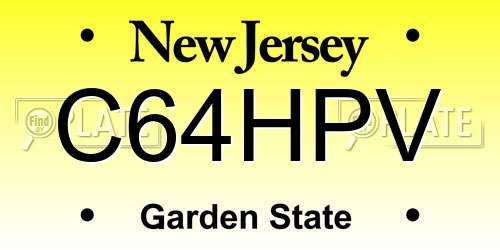 C64HPV New Jersey License Plate