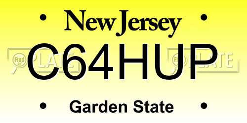 C64HUP New Jersey License Plate