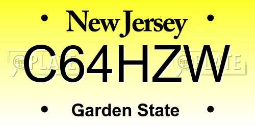 C64HZW New Jersey License Plate