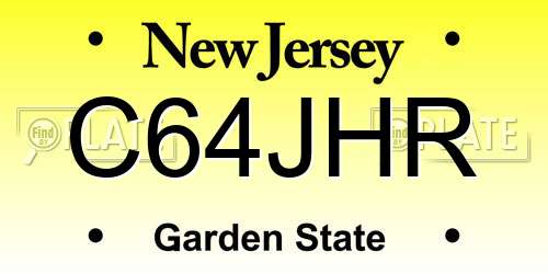 C64JHR New Jersey License Plate