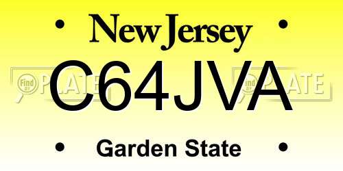 C64JVA New Jersey License Plate