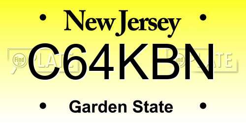 C64KBN New Jersey License Plate