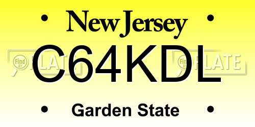 C64KDL New Jersey License Plate