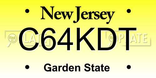 C64KDT New Jersey License Plate