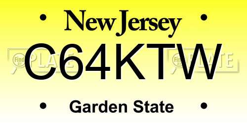 C64KTW New Jersey License Plate